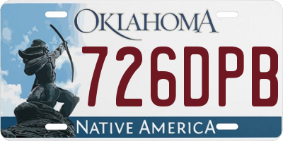 OK license plate 726DPB