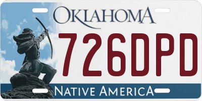 OK license plate 726DPD