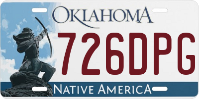 OK license plate 726DPG