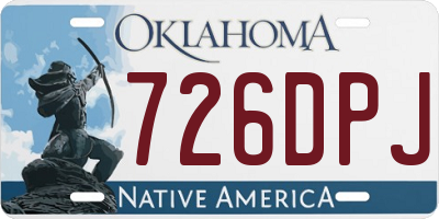 OK license plate 726DPJ
