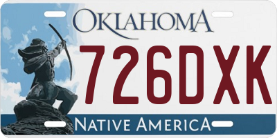 OK license plate 726DXK