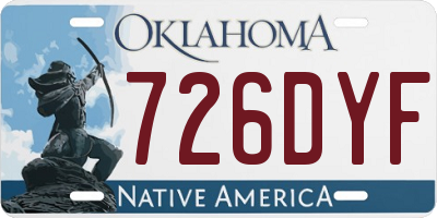 OK license plate 726DYF