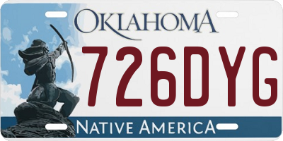 OK license plate 726DYG