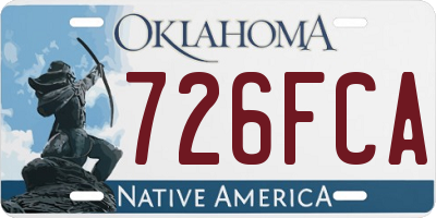 OK license plate 726FCA