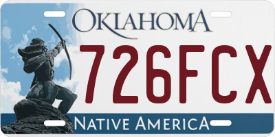 OK license plate 726FCX