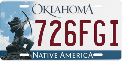 OK license plate 726FGI