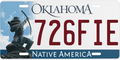 OK license plate 726FIE