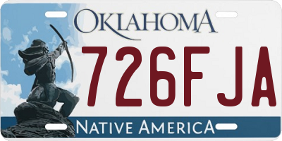 OK license plate 726FJA