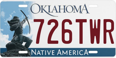 OK license plate 726TWR