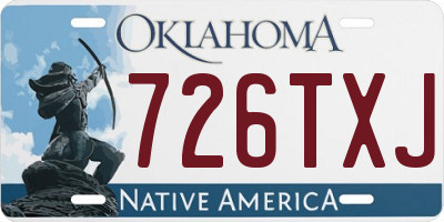 OK license plate 726TXJ