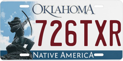 OK license plate 726TXR