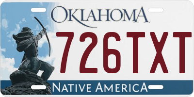 OK license plate 726TXT