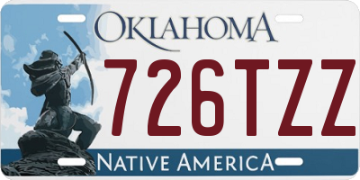 OK license plate 726TZZ