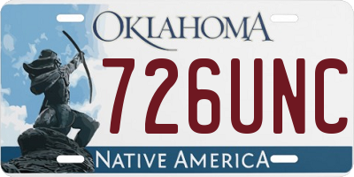 OK license plate 726UNC