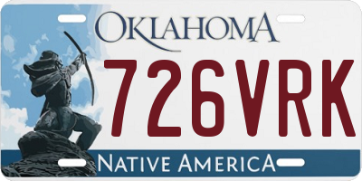 OK license plate 726VRK