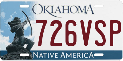 OK license plate 726VSP