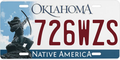 OK license plate 726WZS