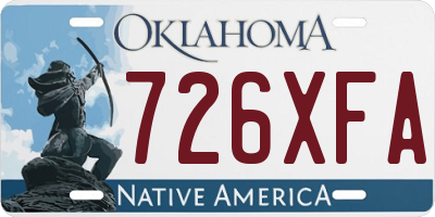 OK license plate 726XFA