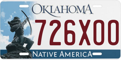 OK license plate 726XOO