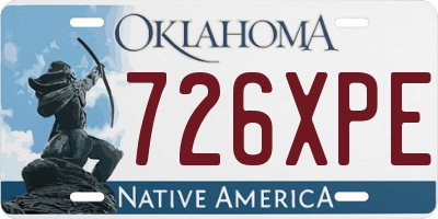 OK license plate 726XPE