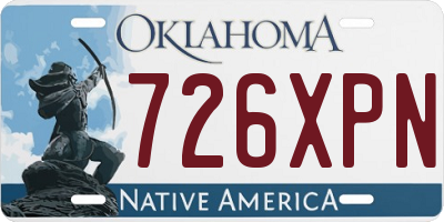 OK license plate 726XPN