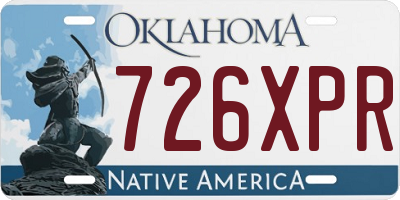 OK license plate 726XPR