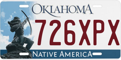 OK license plate 726XPX