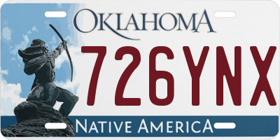 OK license plate 726YNX