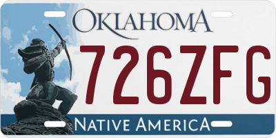 OK license plate 726ZFG