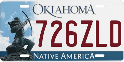 OK license plate 726ZLD