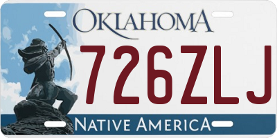 OK license plate 726ZLJ