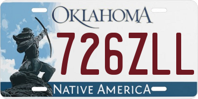 OK license plate 726ZLL