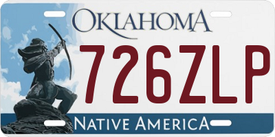 OK license plate 726ZLP