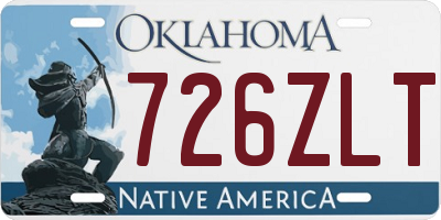 OK license plate 726ZLT