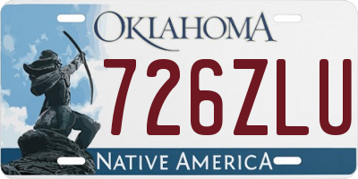 OK license plate 726ZLU