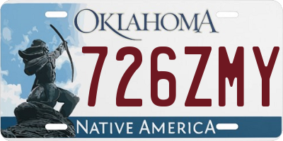 OK license plate 726ZMY