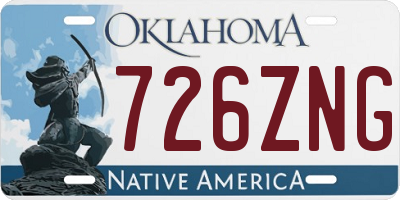 OK license plate 726ZNG