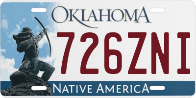 OK license plate 726ZNI
