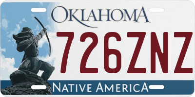 OK license plate 726ZNZ
