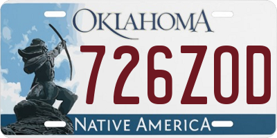 OK license plate 726ZOD
