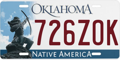 OK license plate 726ZOK