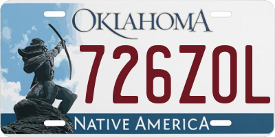 OK license plate 726ZOL
