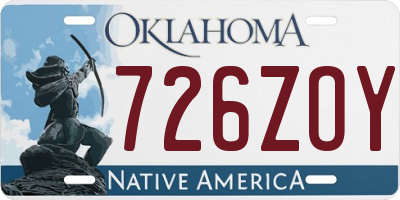 OK license plate 726ZOY