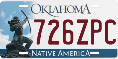 OK license plate 726ZPC