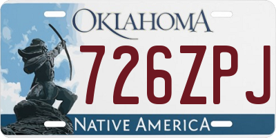 OK license plate 726ZPJ