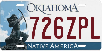 OK license plate 726ZPL