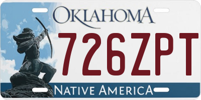 OK license plate 726ZPT