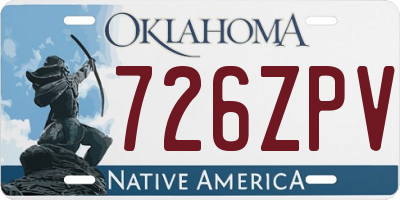 OK license plate 726ZPV