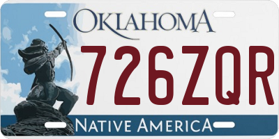 OK license plate 726ZQR