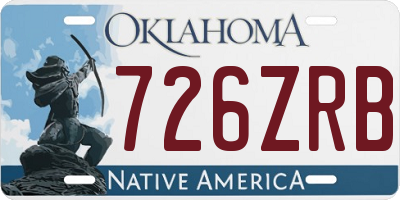 OK license plate 726ZRB